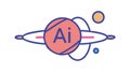 Artificial Intelligence Symbol Icon, AI Networks, vector design Generative AI Royalty Free Stock Photo