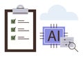 Artificial Intelligence with Task Management Checklist and Data Analytics Concept Royalty Free Stock Photo