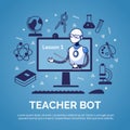 Artificial Intelligence. Teacher bot concept Royalty Free Stock Photo