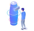 Artificial Intelligence Technology concept: Voice Recognition Technology, on transparent background, 3d isometric vector