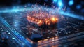 artificial intelligence technology, cpu on the circuit board, internet, big data, machine, generative ai Royalty Free Stock Photo