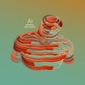 Artificial intelligence. Technology and engineering concept. 3d model of man. Vector illustration. Royalty Free Stock Photo