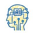 artificial intelligence technology icon doodle illustration Royalty Free Stock Photo