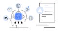 Artificial Intelligence and Data Integration Concept with Neural Network and Connected Technology Icons Royalty Free Stock Photo