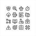 Artificial Intelligence and Technology Line Icons Set â AI, Security, Cloud, Data and Automation Royalty Free Stock Photo
