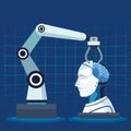 Artificial intelligence technology robotic arm cyborg human brain