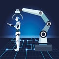 Artificial intelligence technology robotic arm cyborg machine production