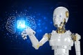 Artificial Intelligence. Technology smart robot AI, artificial generates something, Futuristic.