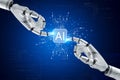 Artificial Intelligence. Technology smart robot AI, artificial intelligence by enter command prompt for generates something,