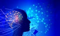 Artificial intelligence. mind Technology web background. Technology web background. Virtual concept. vector illustration. Royalty Free Stock Photo