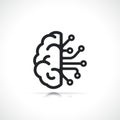 Artificial intelligence thin line icon isolated design Royalty Free Stock Photo