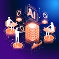 Artificial intelligence tool for data analysis. AI technology for charts and marketing strategy. Training for AI engineers. Using
