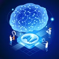 Artificial intelligence tool for data analysis. AI technology for charts and marketing strategy. Training for AI engineers. Using