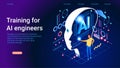Artificial intelligence tool for data analysis. AI technology for charts and marketing strategy. Training for AI engineers. Using