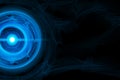 Artificial intelligence and ui data icon interface with network of deep learning system illustration background Royalty Free Stock Photo