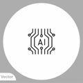 Artificial intelligence vector icon sign symbol Royalty Free Stock Photo