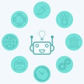 Artificial intelligence vector icon sign symbol Royalty Free Stock Photo