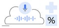 Cloud-Based Voice Recognition and Data Analysis Concept for Technology and Communication Royalty Free Stock Photo