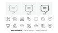 Artificial intelligence, Wallet and Fake news line icons. For web app, printing. Line icons. Vector