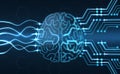 Artificial intelligence - Wired brain background