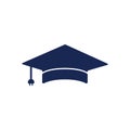 Artificial intelligent technology with graduation cap logo design.