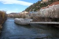 An artificial island on the Mur river in Graz, Austria