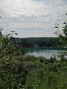 An artificial lake in a former quarry where clay was mined. Nature. SIBERIA