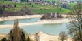 Artificial lake of Gruyere. Island with castle 7 Royalty Free Stock Photo