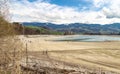 Artificial lake of Gruyere. Island with castle 6 Royalty Free Stock Photo