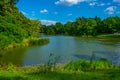 Artificial lake at Lednice-Valtice complex in Czech republic Royalty Free Stock Photo