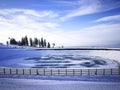 Artificial lake on the Postavaru Mountain , Romania Royalty Free Stock Photo