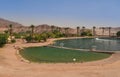 Artificial lake in Timna park, Negev desert, Israel