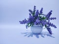 Fake or artificial purple flower isolated white background Royalty Free Stock Photo