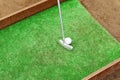 Artificial lawn, putter and golf ball