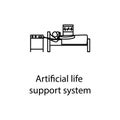 artificial life support system icon. Element of medicine icon with name for mobile concept and web apps. Thin line artificial life