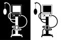 Artificial lung ventilation device. Icon in linear black and white style. Isolated vector Royalty Free Stock Photo