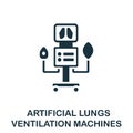 Artificial Lungs Ventilation Machines icon. Simple element from coronavirus collection. Creative Artificial Lungs Ventilation Royalty Free Stock Photo