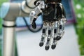 Artificial metal and plastic robotic hand