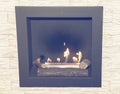 Artificial natural gas fireplace Royalty Free Stock Photo