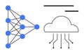 Artificial Neural Network Connected to Cloud Computing Diagram for AI and Machine Learning Concepts Royalty Free Stock Photo