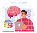 Artificial neural network designer. Specialist designing developing Royalty Free Stock Photo