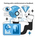 Artificial neural network training with a reinforcement or feedback Royalty Free Stock Photo