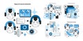 Artificial neural network types set. Self-learning computing system Royalty Free Stock Photo