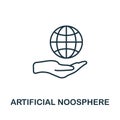 Artificial Noosphere outline icon. Thin line concept element from fintech technology icons collection. Creative Artificial