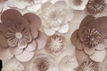 Artificial paper flowers made by hand. Beautiful decor Royalty Free Stock Photo