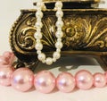 Artificial Pearl necklace in jewelry box