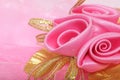 Artificial pink rose bouquet with copyspace for text Royalty Free Stock Photo