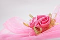 Artificial pink rose bouquet with copyspace for text Royalty Free Stock Photo