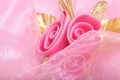 Artificial pink rose bouquet with copyspace for text Royalty Free Stock Photo