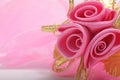 Artificial pink rose bouquet with copyspace for text Royalty Free Stock Photo